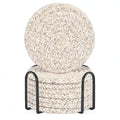 Woven Cotton Coaster Set, 8 Coasters with Matching Holder - product view 1