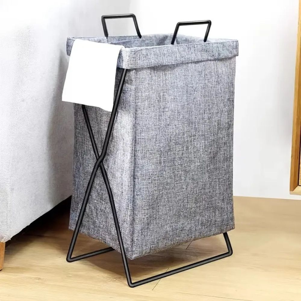 Folding X-Frame Fabric Laundry Basket – image 6