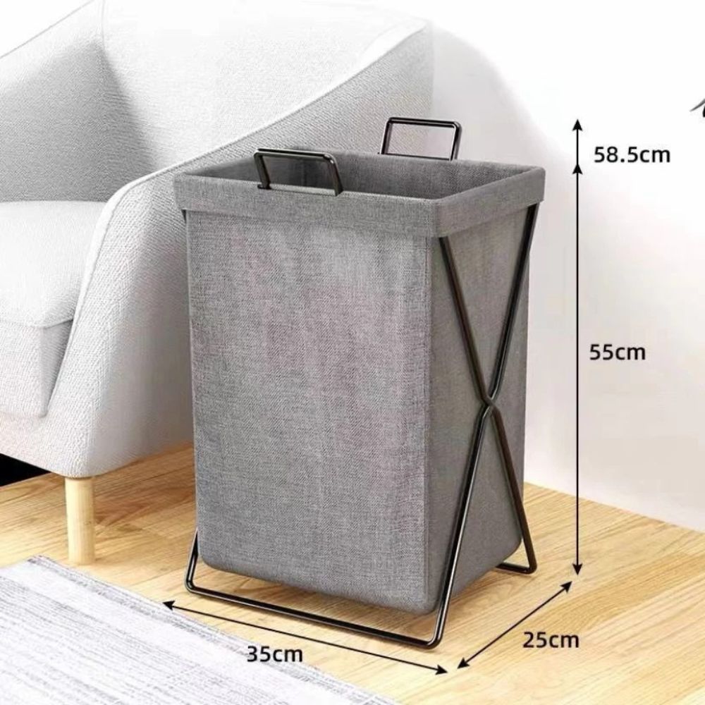 Folding X-Frame Fabric Laundry Basket – image 7