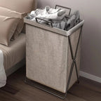 Folding X-Frame Fabric Laundry Basket – image 2