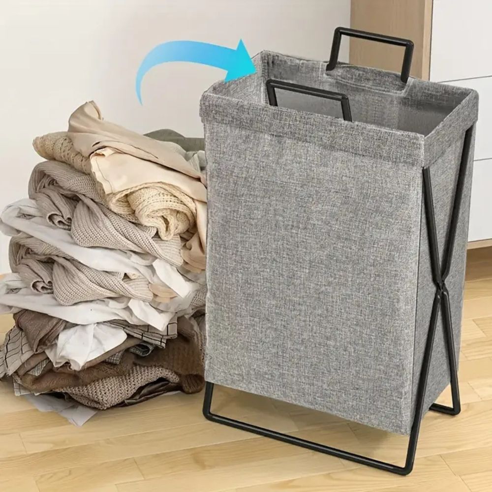 Folding X-Frame Fabric Laundry Basket – image 4
