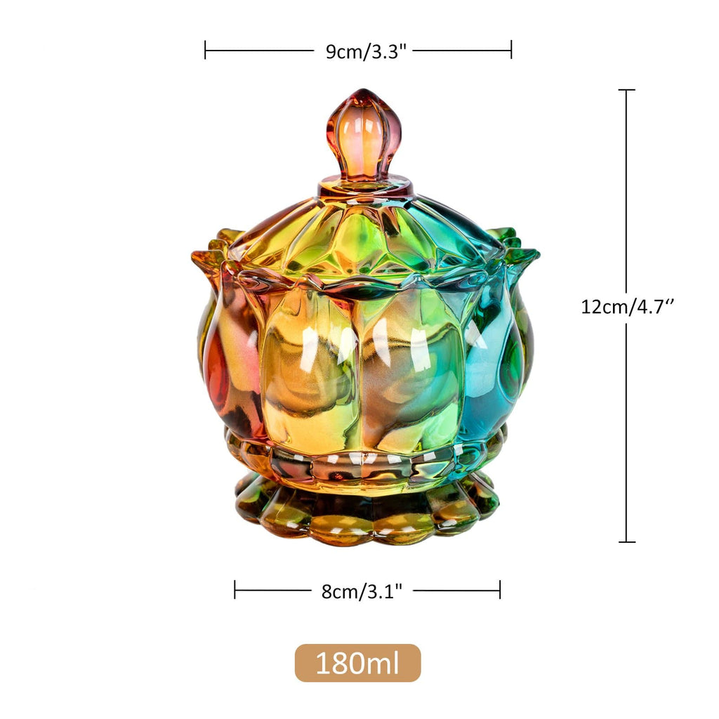 Iridescent Glass Lidded Sweet Jar, 180 mL