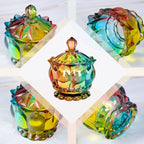 Iridescent Glass Lidded Sweet Jar, 180 mL