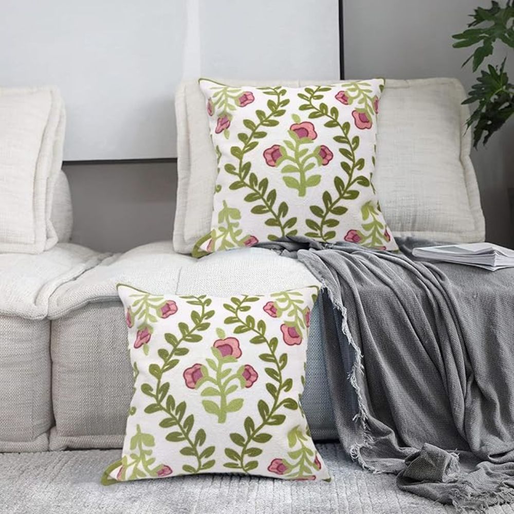 Colourful Floral Print Cushion Cover – image 1