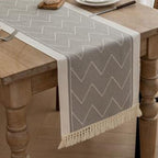 Woven Zigzag Tassel Table Runner – image 6