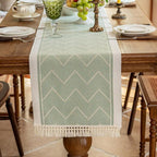 Woven Zigzag Tassel Table Runner – image 7