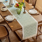 Woven Zigzag Tassel Table Runner – image 8
