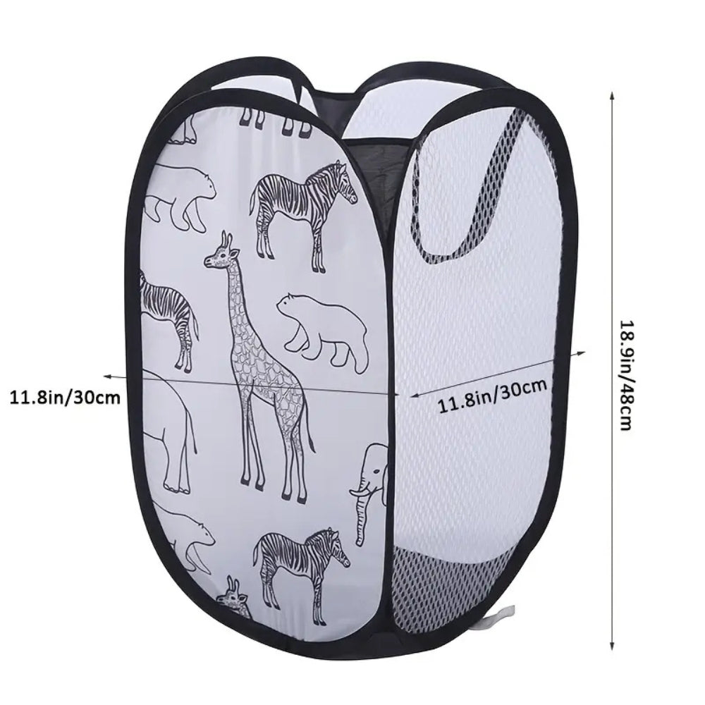 Animal Print Pop-Up Mesh Laundry Basket – image 5
