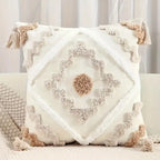 Tufted Diamond Tassel Cushion Cover – image 1