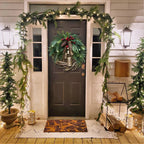 Boho Christmas Wreath with Pinecones, Berries & Golden Bells - product view 9