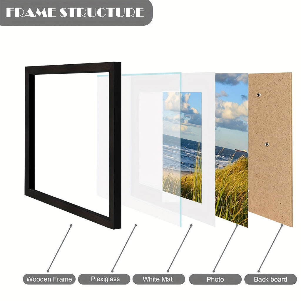 Square Wooden Photo Frames, Set of 3 – product image 1
