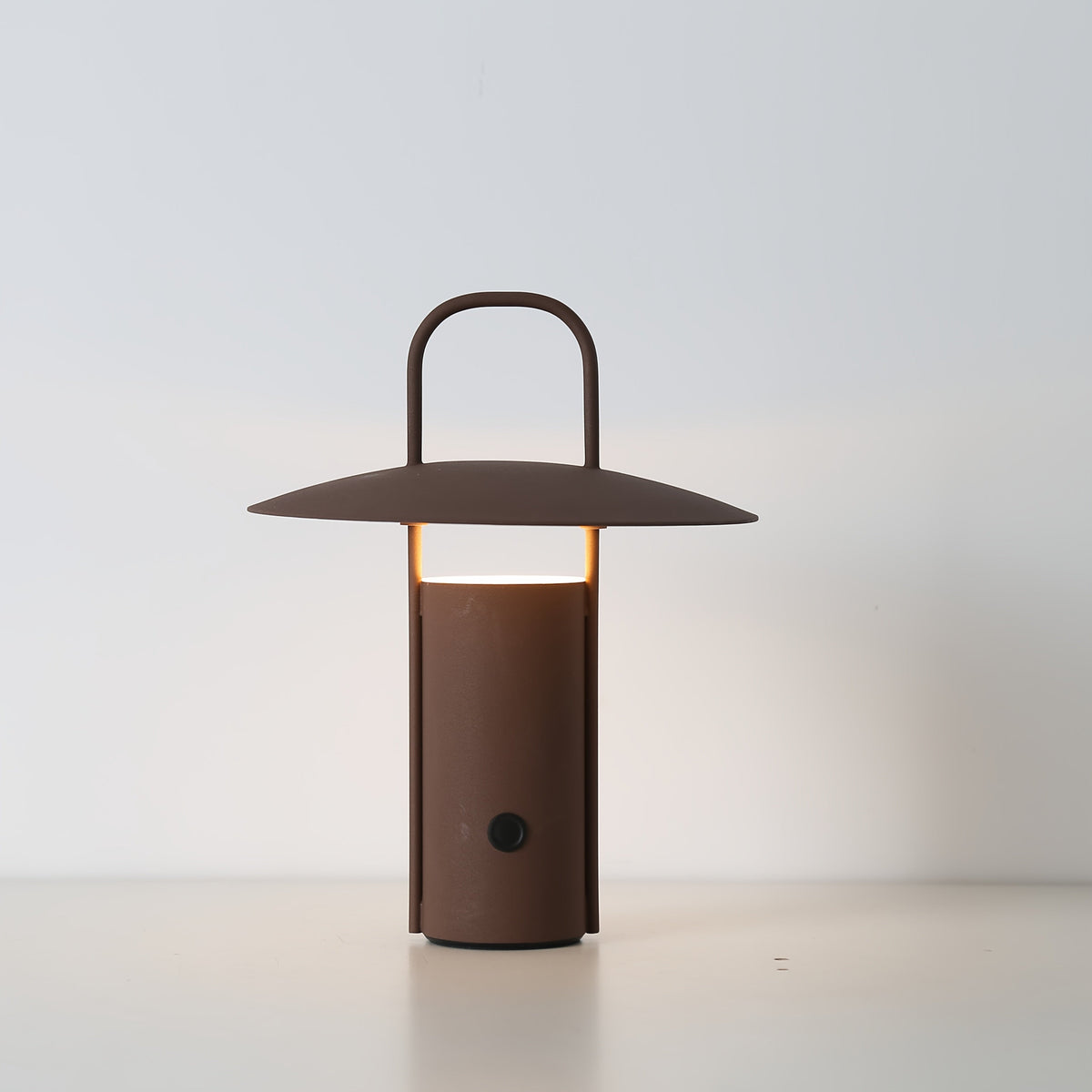 Cordless Metal Table Lamp, USB Rechargeable 3-Colour LED Light - Brown