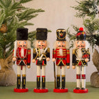Wooden Christmas Nutcracker Soldier Figurine, 5 Colour Options - product view 4