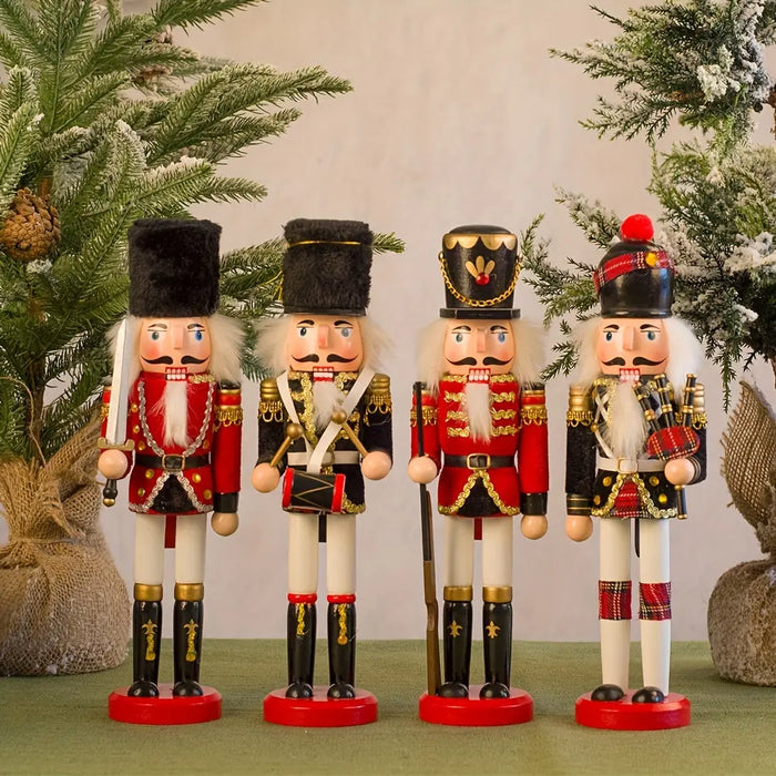 Wooden Christmas Nutcracker Soldier Figurine, 5 Colour Options - product view 4