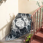 Patterned Woven Throw Blanket with Fringe