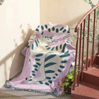 Patterned Woven Throw Blanket with Fringe