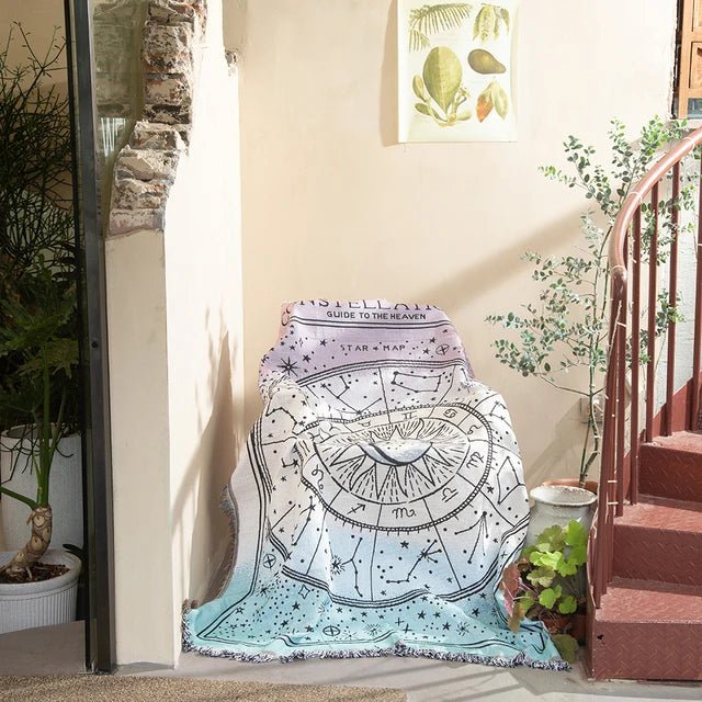 Patterned Woven Throw Blanket with Fringe