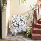 Patterned Woven Throw Blanket with Fringe