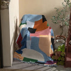 Patterned Woven Throw Blanket with Fringe