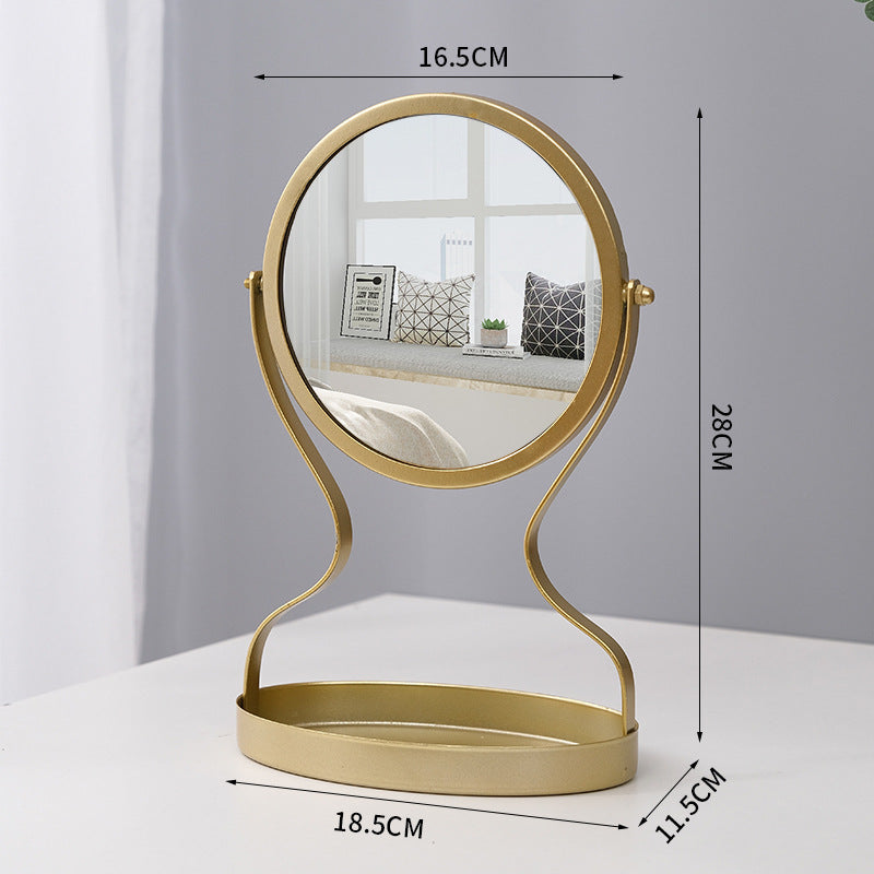 Metal Vanity Mirror with Jewellery Storage