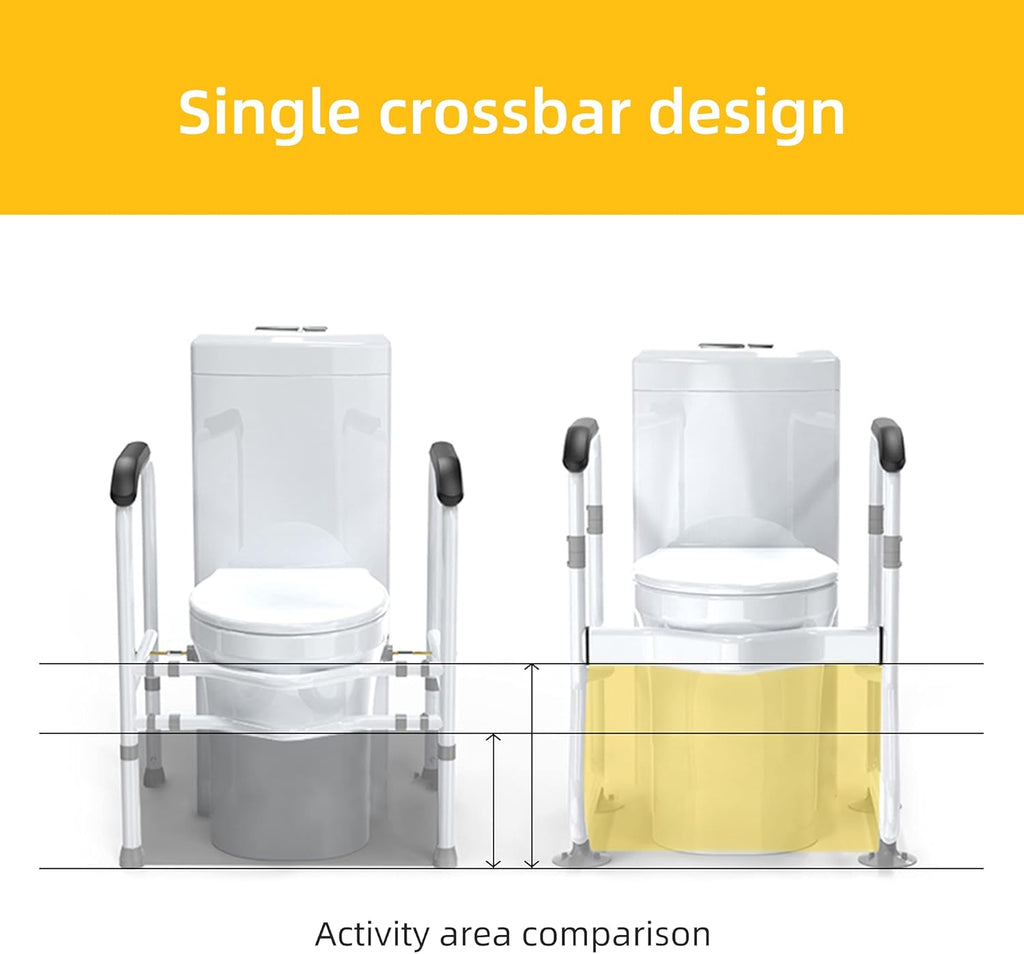 Adjustable Toilet Safety Frame with Support Rails, 136.078 kg Capacity - product view 2