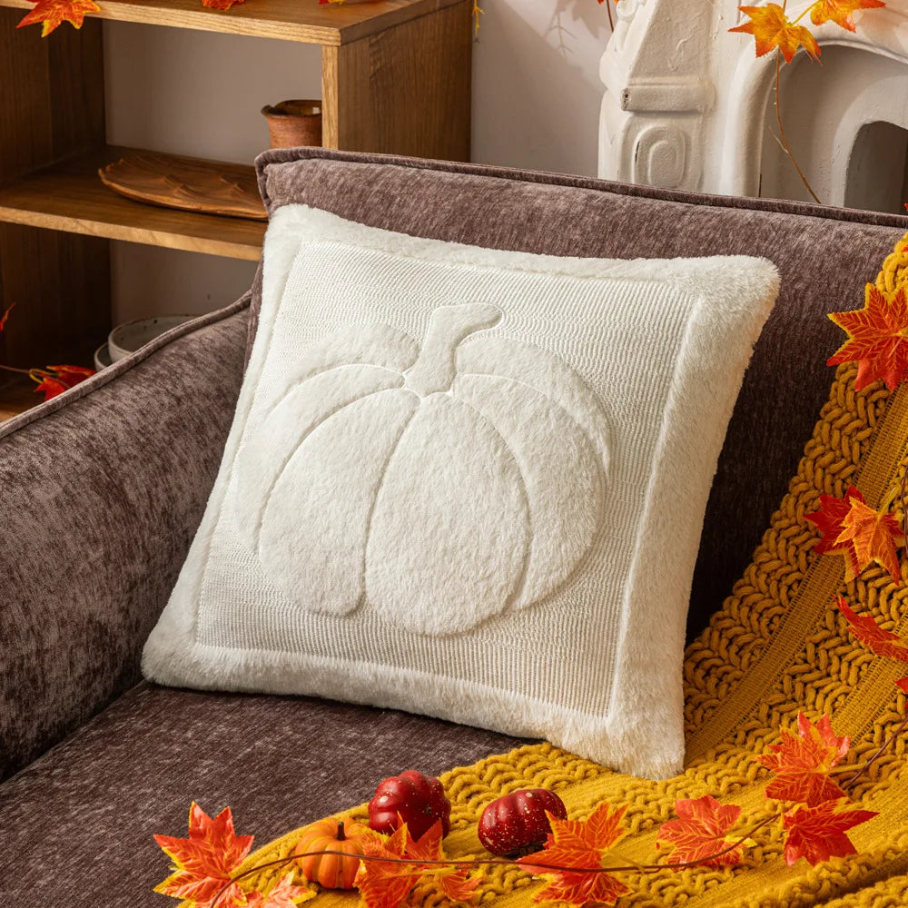 Embroidered Pumpkin and Maple Leaf Cushion Cover, 45.7 cm - product view 14