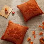 Embroidered Pumpkin and Maple Leaf Cushion Cover, 45.7 cm - product view 19