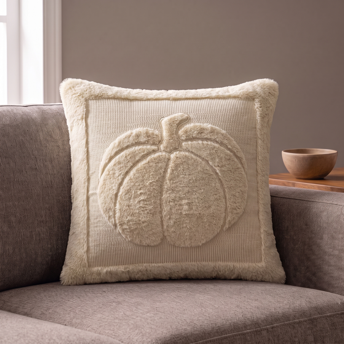 Embroidered Pumpkin and Maple Leaf Cushion Cover, 45.7 cm - product view 6