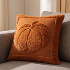 Embroidered Pumpkin and Maple Leaf Cushion Cover, 45.7 cm - product view 2