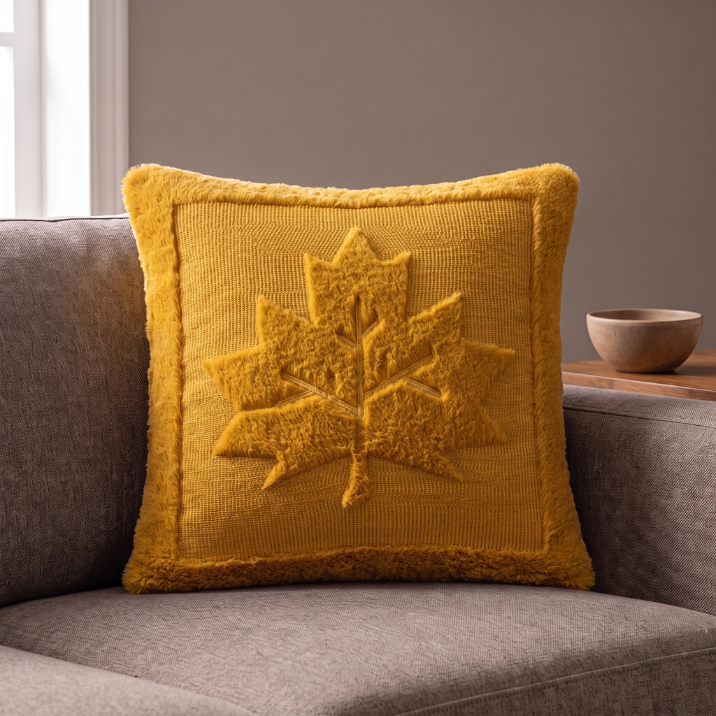 Embroidered Pumpkin and Maple Leaf Cushion Cover, 45.7 cm - product view 9