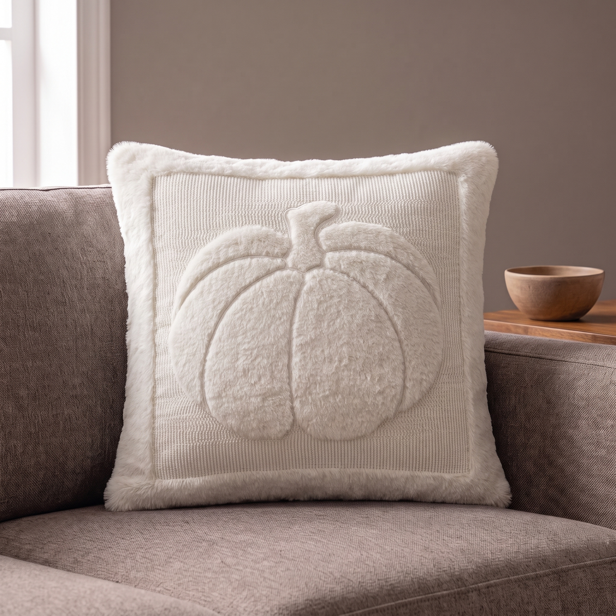 Embroidered Pumpkin and Maple Leaf Cushion Cover, 45.7 cm - product view 7