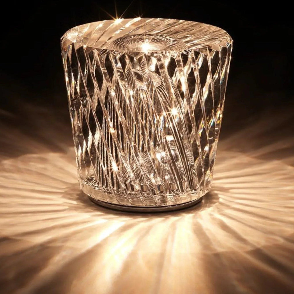 Diamond Pattern USB Rechargeable LED Table Lamp