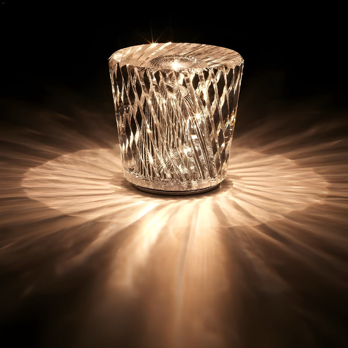 Diamond Pattern USB Rechargeable LED Table Lamp