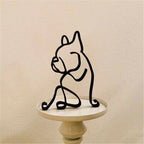 Minimalist Metal Cat and Dog Ornament