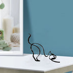 Minimalist Metal Cat and Dog Ornament