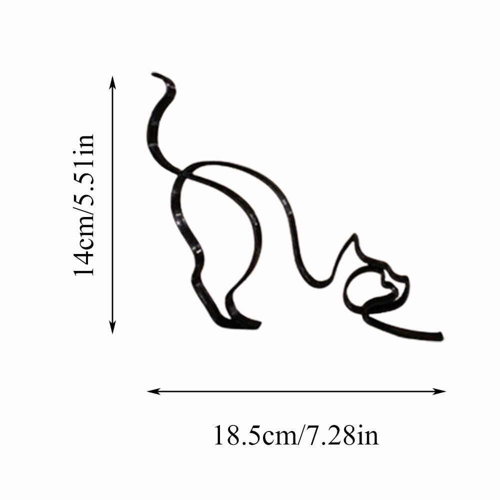 Minimalist Metal Cat and Dog Ornament