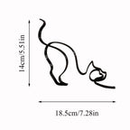 Minimalist Metal Cat and Dog Ornament