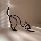Minimalist Metal Cat and Dog Ornament
