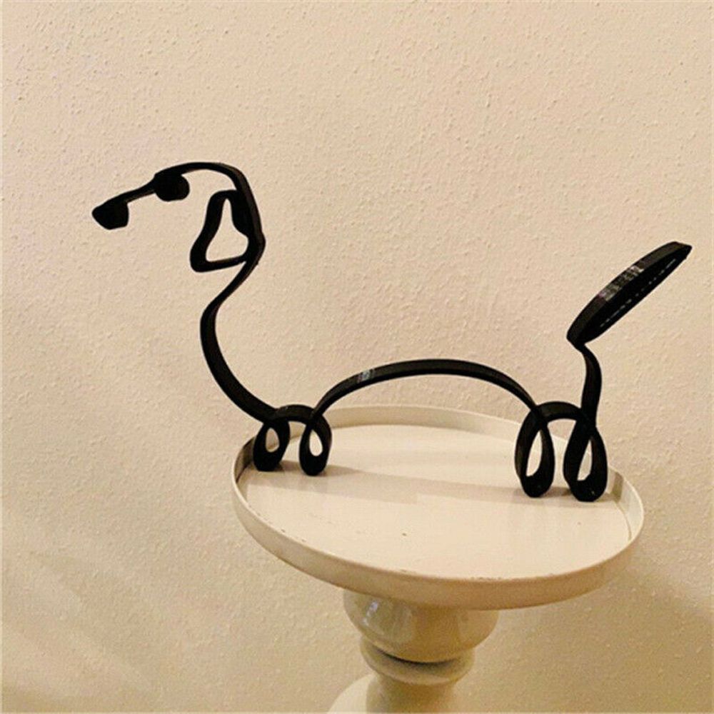 Minimalist Metal Cat and Dog Ornament