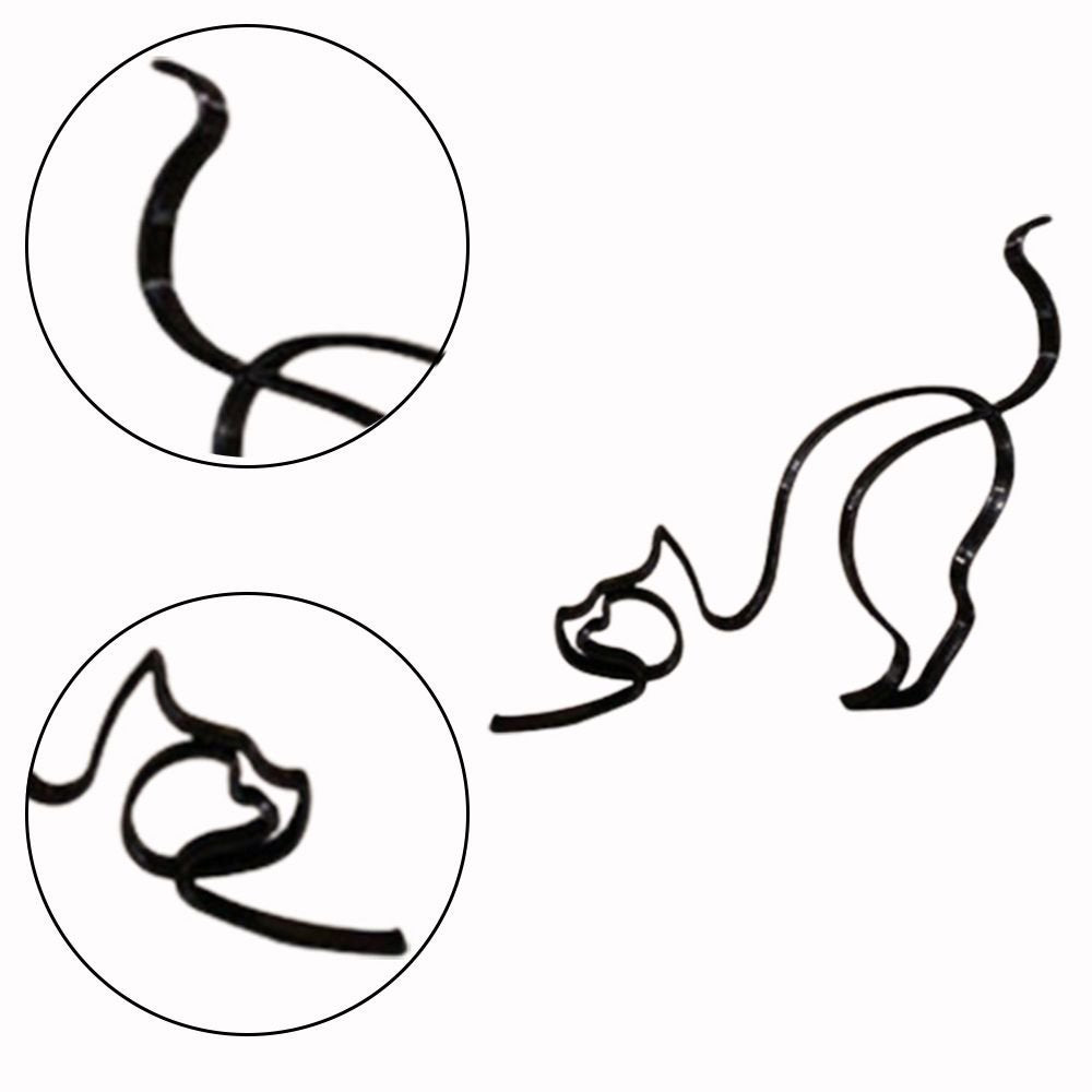 Minimalist Metal Cat and Dog Ornament
