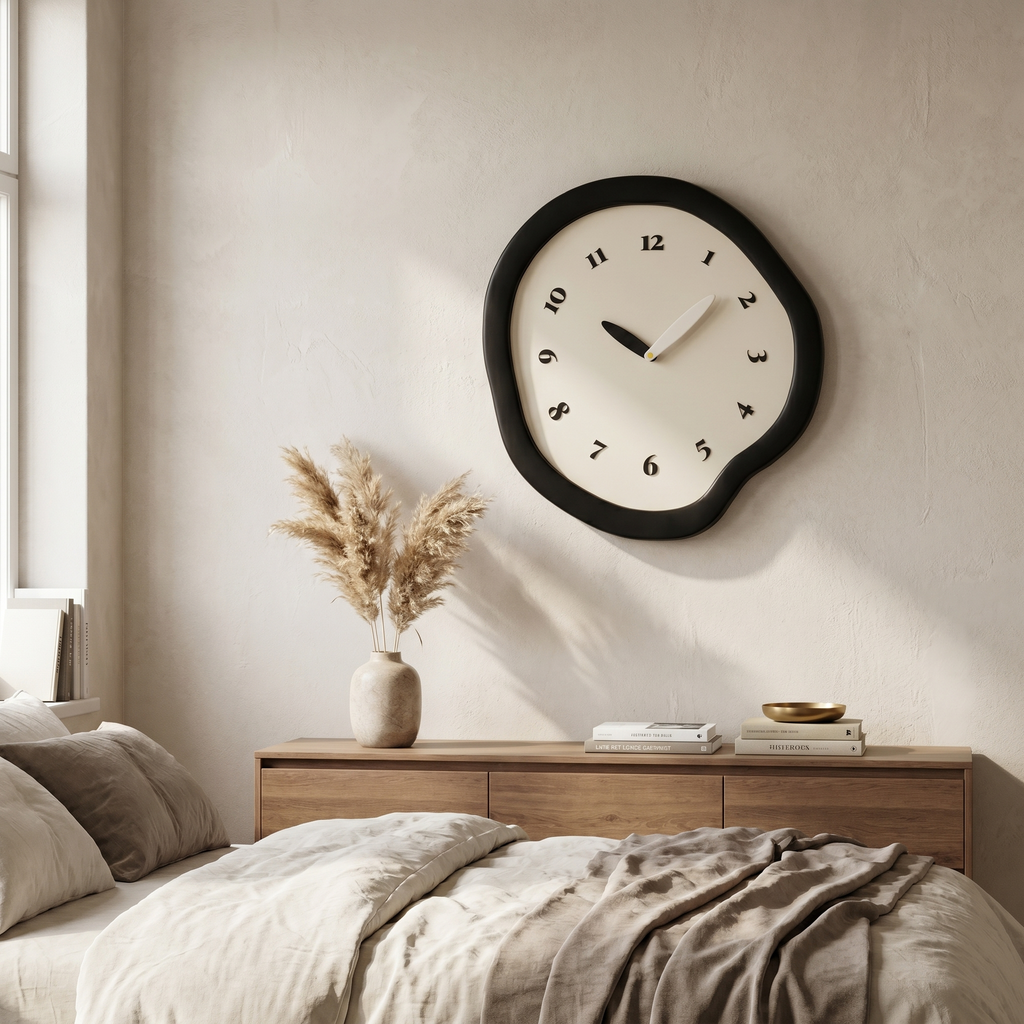 Abstract Silent Wall Clock, MDF and Acrylic, Pendulum Option - product view 3