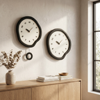 Abstract Silent Wall Clock, MDF and Acrylic, Pendulum Option - product view 2