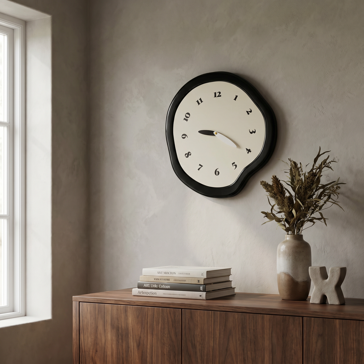 Abstract Silent Wall Clock, MDF and Acrylic, Pendulum Option - product view 5