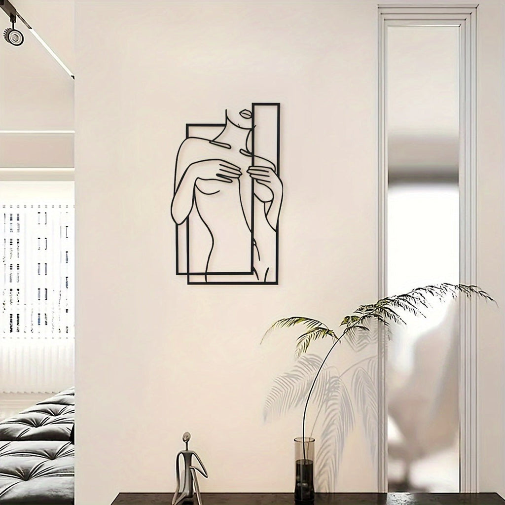 Abstract Face Metal Wall Decoration, 50 × 70 cm