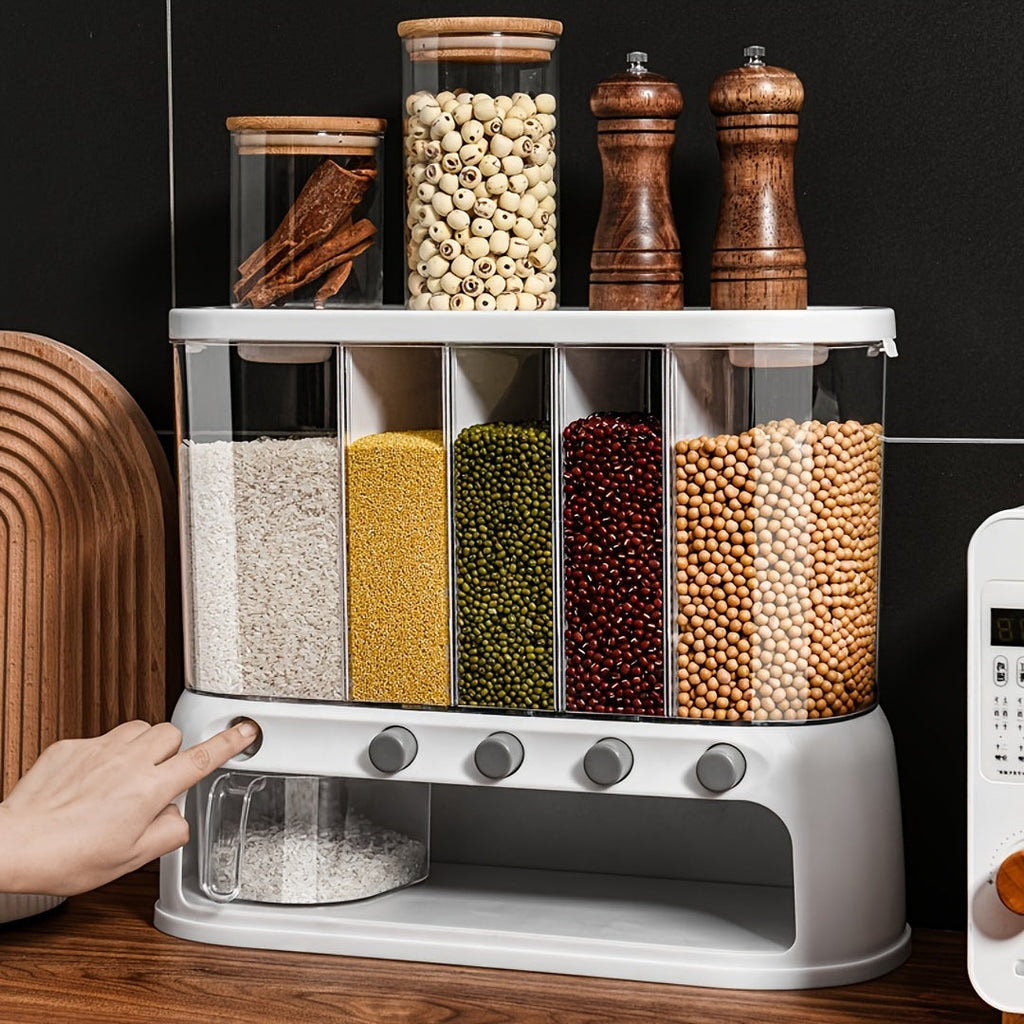 Multi-Compartment Kitchen Grain Storage Container