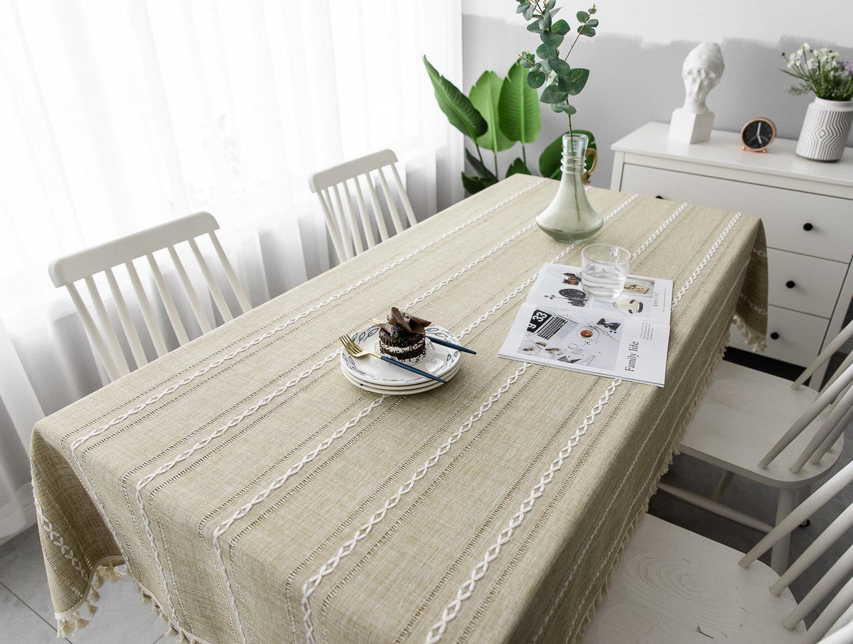 Linen Tablecloth in Soft Colours