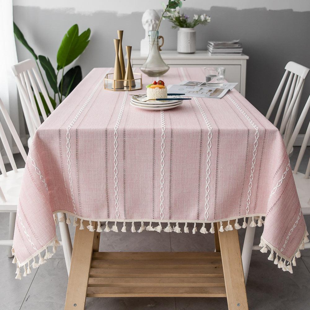 Linen Tablecloth in Soft Colours