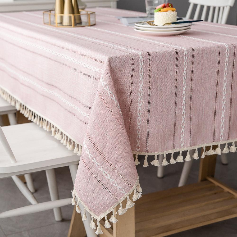 Linen Tablecloth in Soft Colours