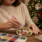 Beaded Gemstone Christmas Ornament Kit, Set of 6