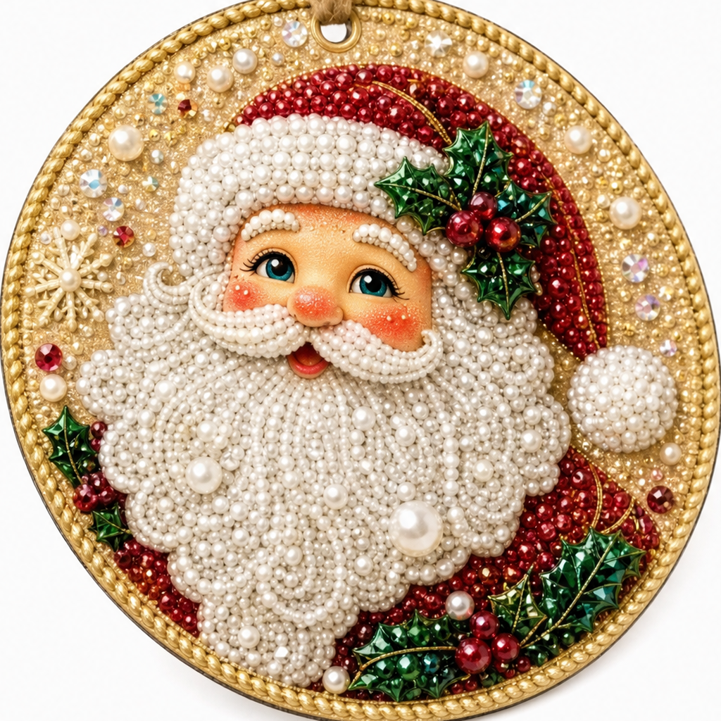 Beaded Gemstone Christmas Ornament Kit, Set of 6